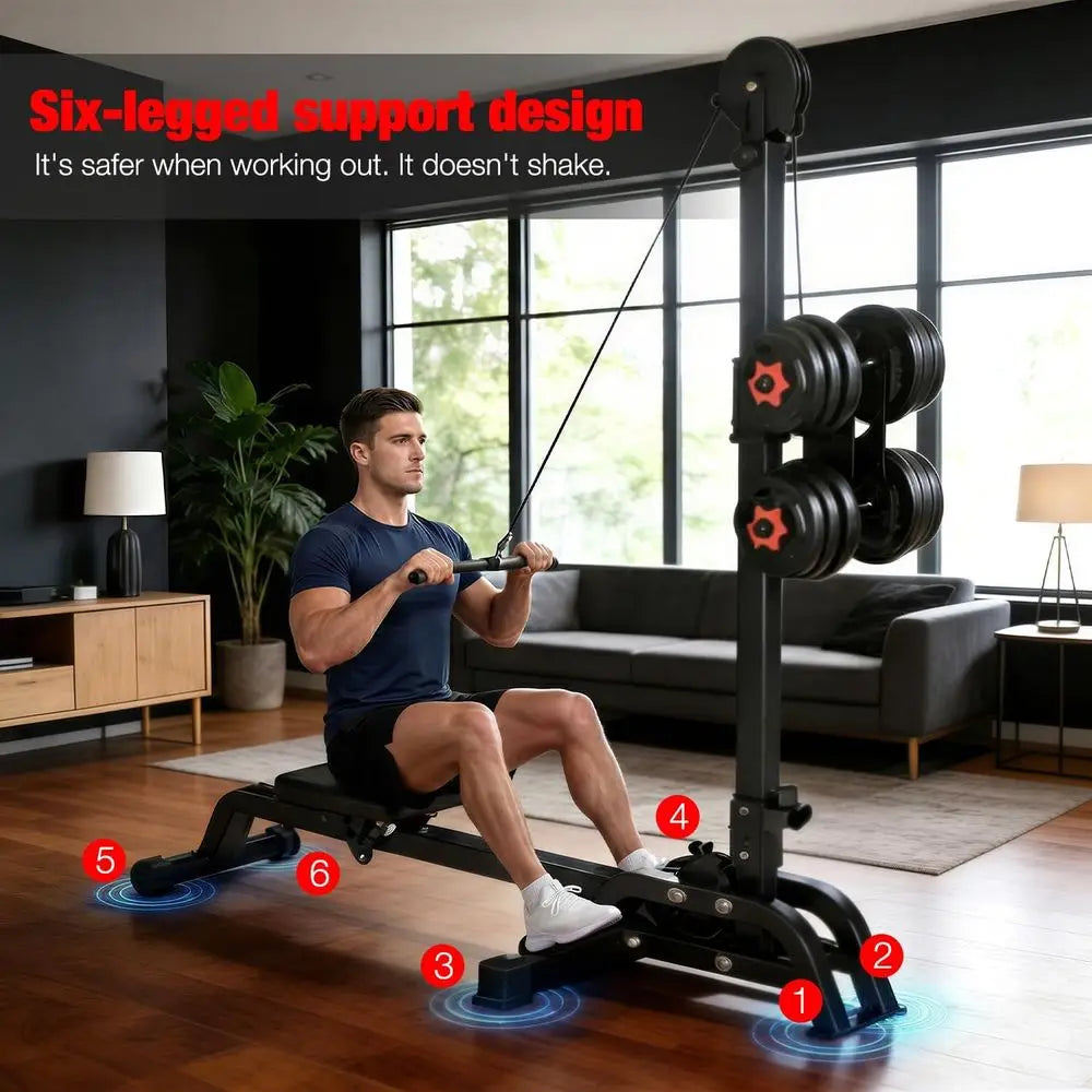 Adjustable Rowing Machine With Weight System Bar