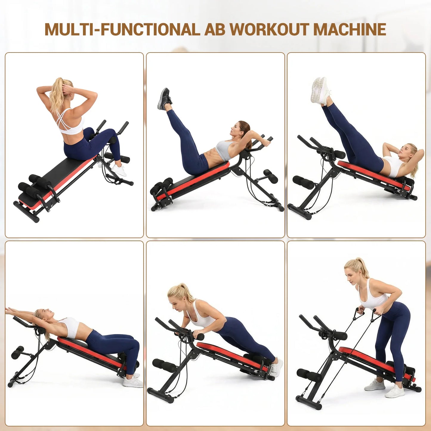 Foldable Adjustable Ab Bench Glider Core Trainer