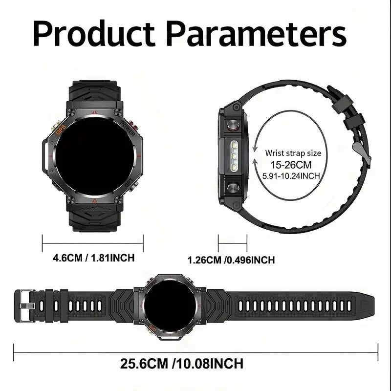 Men’s GPS Military Smartwatch with Bluetooth Calls