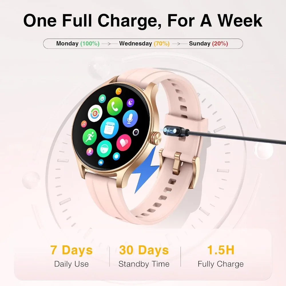 Women’s HD Bluetooth Waterproof Fitness Smartwatch