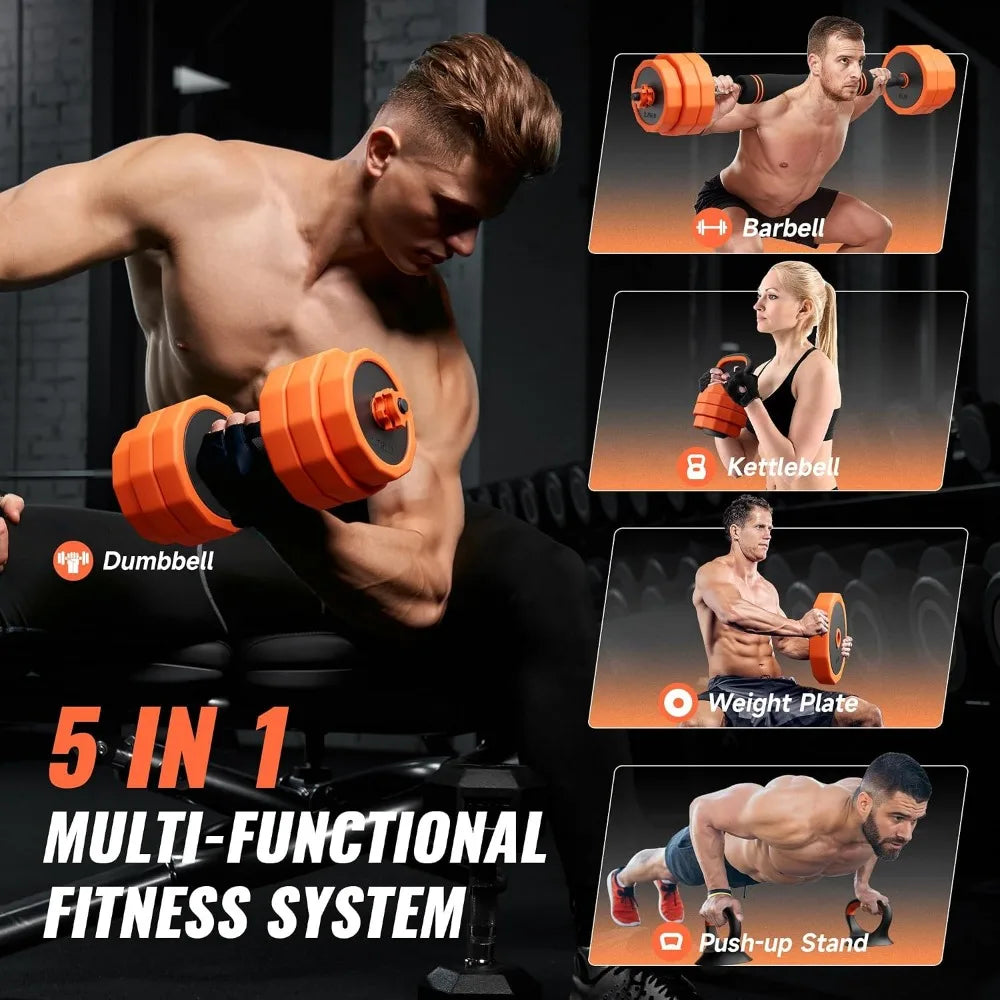 Adjustable Dumbbell Set - Fastening Mechanism - Versatile Free Weights for Home Gym