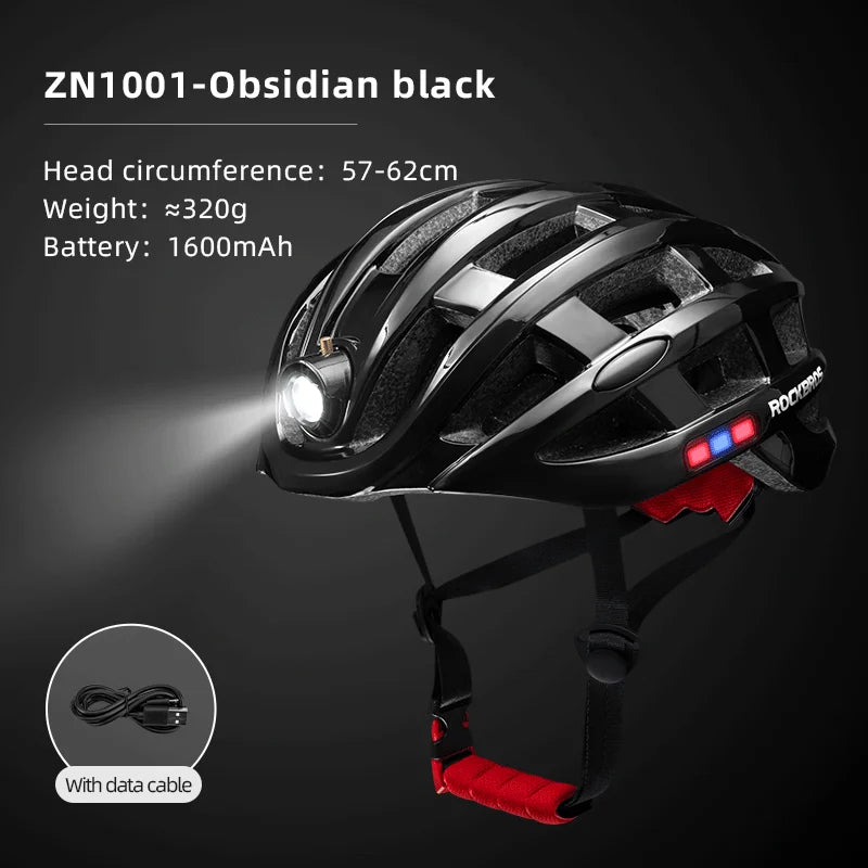 ROCKBROS LED Cycling Helmet with USB Charging