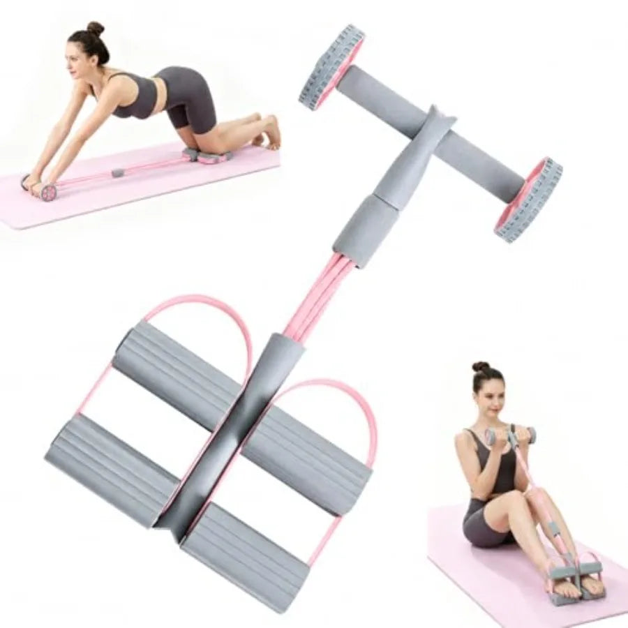 6‑Tube Pedal Bands with Ab Roller Trainer