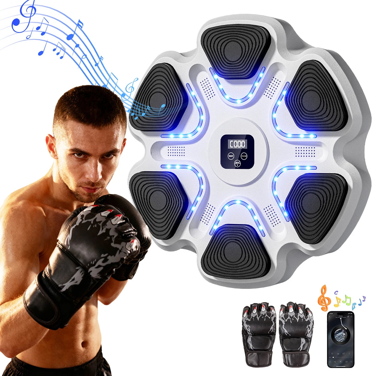 Smart Bluetooth Music Boxing Machine with Gloves