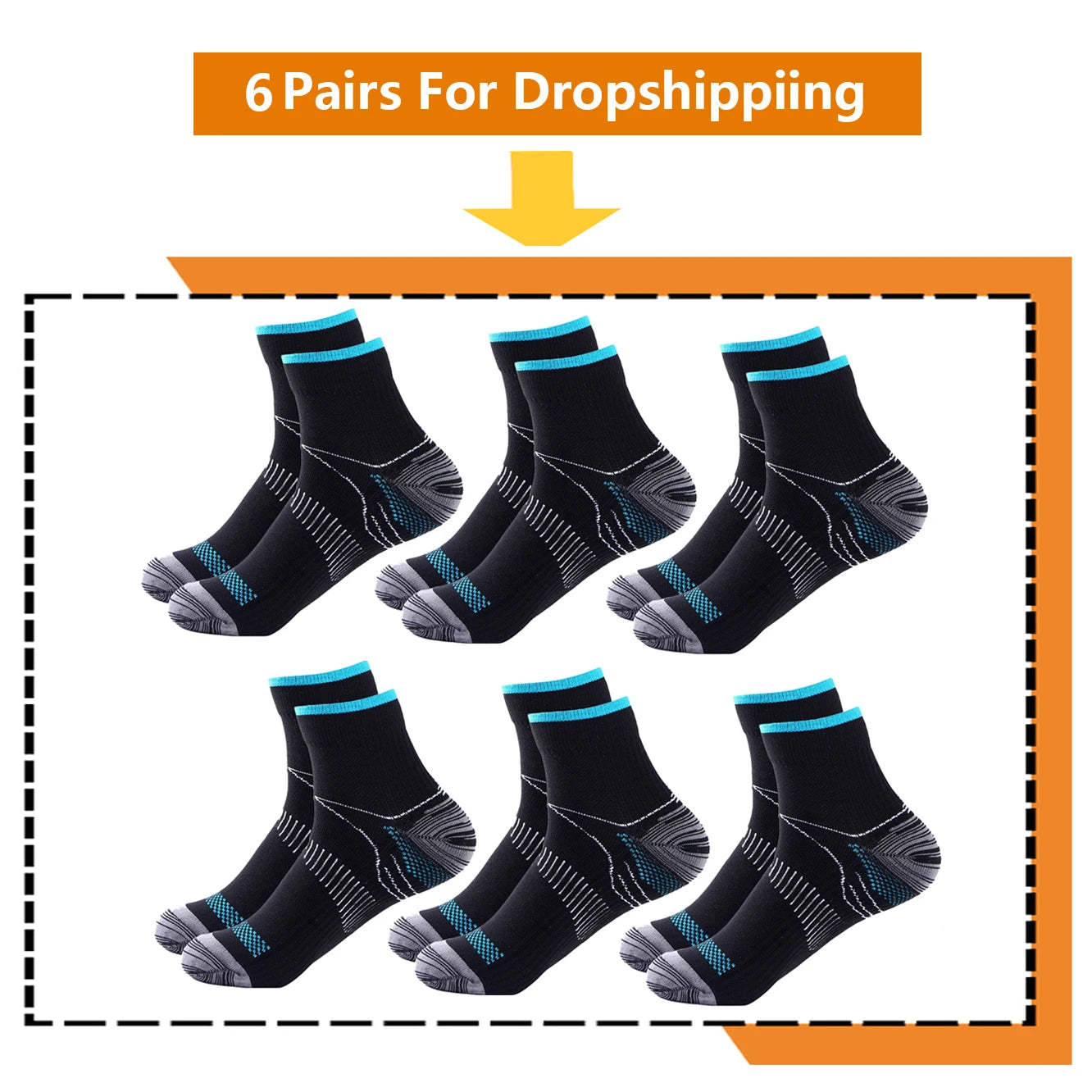 Medical Athletic Nylon Compression Socks Three‑Pair Set