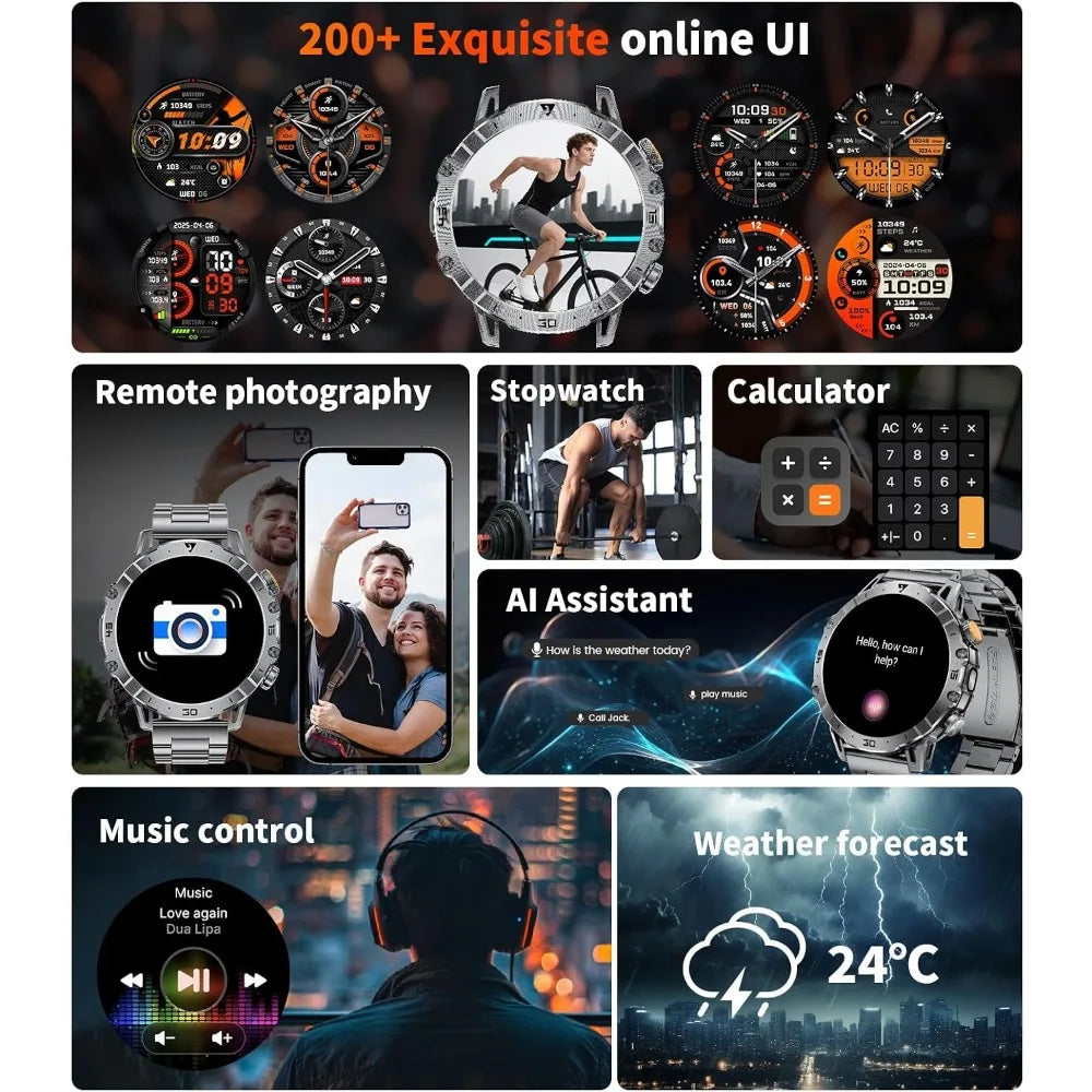 Ultra‑HD outdoor smartwatch with waterproof fitness tracking
