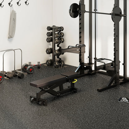 Interlocking Rubber Exercise Mat 48 Sq Ft with Borders