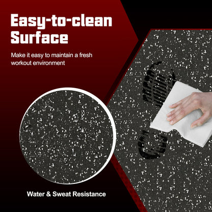 Interlocking Rubber Exercise Mat 48 Sq Ft with Borders