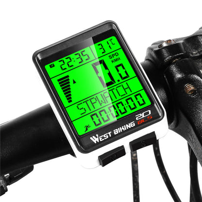 Bicycle Computer Road Bike Table Light Wired Wireless Waterproof Luminous Speedometer Waterproof Cycling Odometer Smart Sensor Auto Wake-Up Multi-Function Bicycle Speed Tracker With LCD Backlight Display