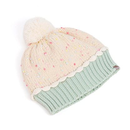 Cupcake Shaped Knit Beanie Hat 2-Pc Set with Mittens, for Toddler, Girls 2-6 Y, Cute Novelty Design