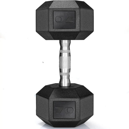 Rubber Hex Hand Dumbbell Weight Set 30-75LB