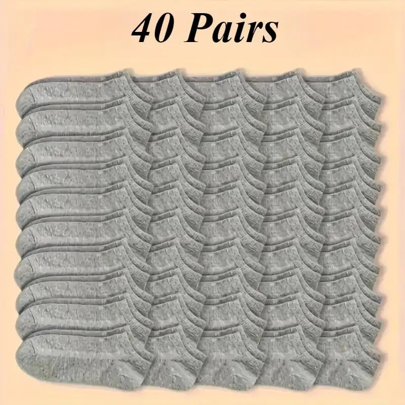 40‑Pair Black White Gray Breathable Sports Socks