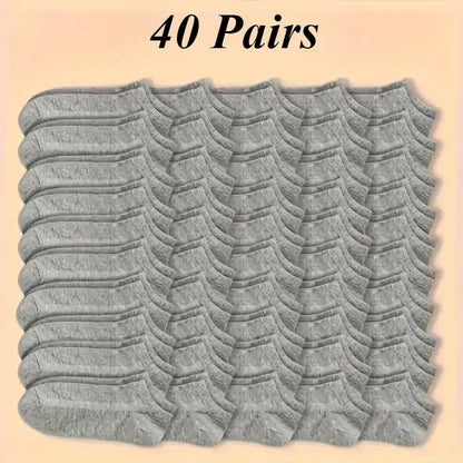 40‑Pair Black White Gray Breathable Sports Socks