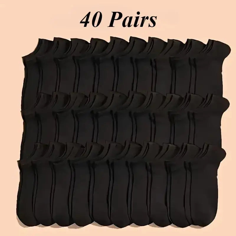 40‑Pair Black White Gray Breathable Sports Socks