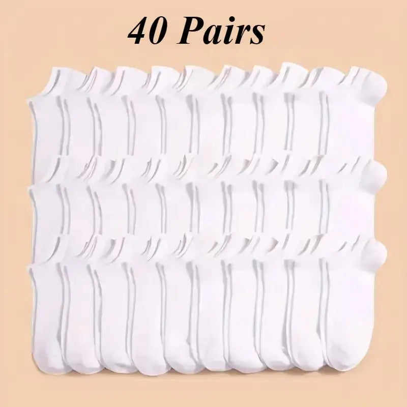 40‑Pair Black White Gray Breathable Sports Socks