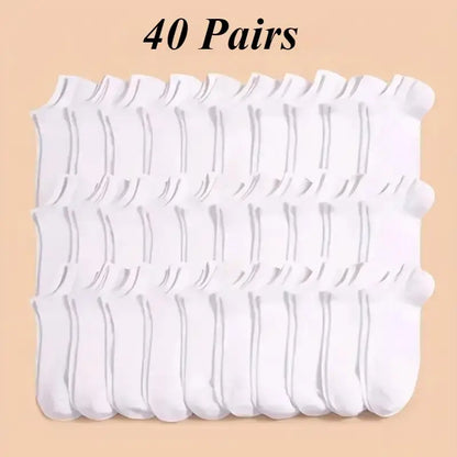 40‑Pair Black White Gray Breathable Sports Socks