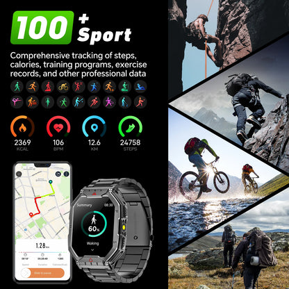 Men’s AMOLED GPS Fitness Smartwatch, Long‑Lasting