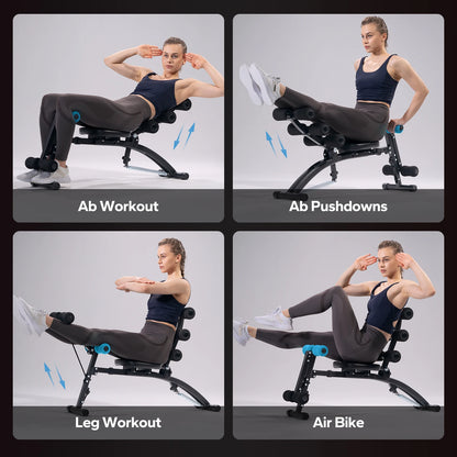 MERACH Adjustable Multi‑Functional Ab Trainer Bench