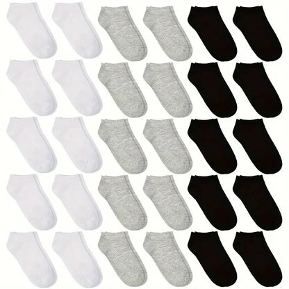 40‑Pair Black White Gray Breathable Sports Socks