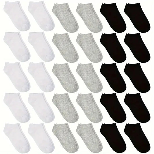 40‑Pair Black White Gray Breathable Sports Socks