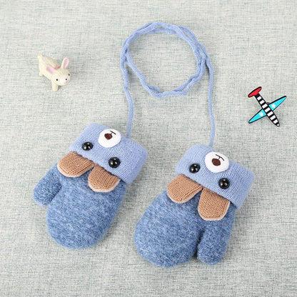 New Fashion Children Winter Hats Baby Kids Girl Solid Knitted Beanies Caps Hair thick ball And Modern Gloves