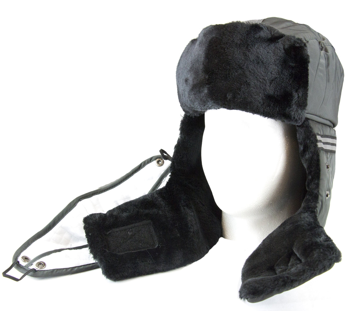 Sakkas Dab Unisex Faux Fur Ushanka Trapper Hat Chin Strap Removable Mask Russian Aviator Trooper Winter Hat for Men & Women