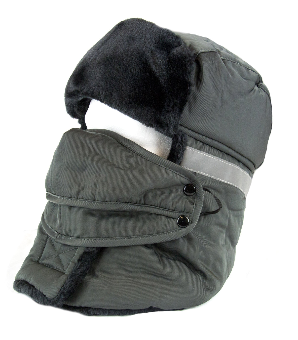 Sakkas Dab Unisex Faux Fur Ushanka Trapper Hat Chin Strap Removable Mask Russian Aviator Trooper Winter Hat for Men & Women