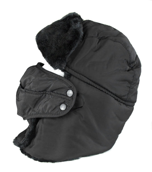 Sakkas Dab Unisex Faux Fur Ushanka Trapper Hat Chin Strap Removable Mask Russian Aviator Trooper Winter Hat for Men & Women