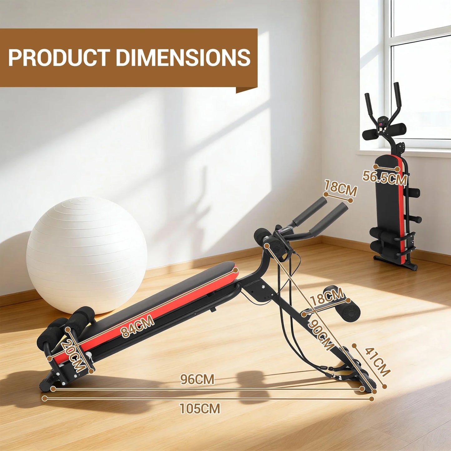 Foldable Adjustable Ab Bench Glider Core Trainer