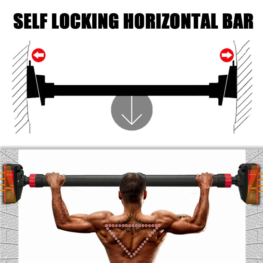 Strength Training Pull-up Bars with Level Gauge 69-92cm Adjustable Width 200kg Max Load Capacity Chin Up Bar For Doorway