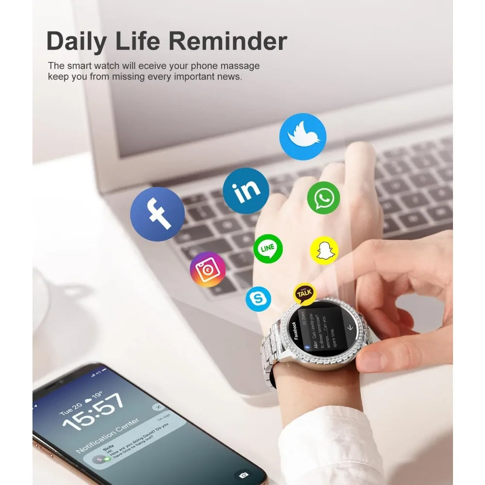 Women’s 1.3" Diamond HD Luxury Fitness Smartwatch