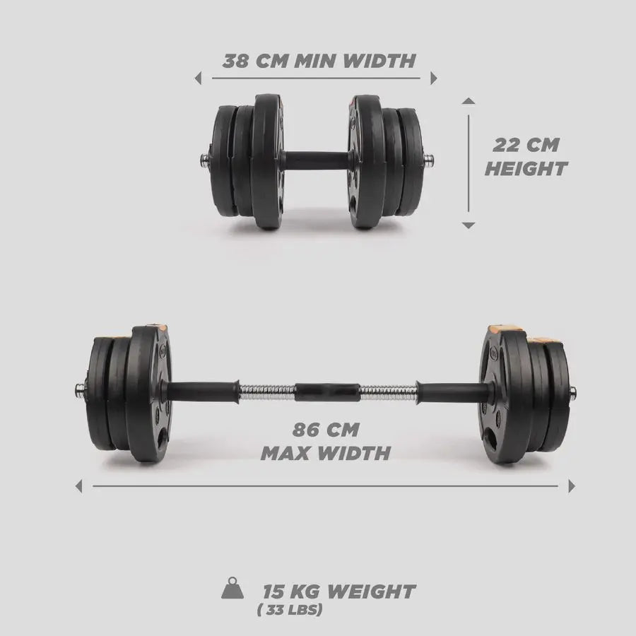 Adjustable 2 in 1 Barbell Weight Set for Strength Training