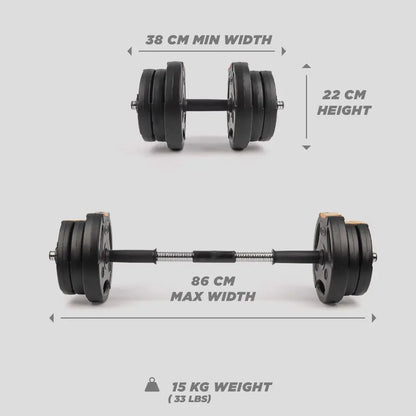 Adjustable 2 in 1 Barbell Weight Set for Strength Training