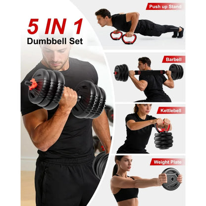 Adjustable Dumbbells, 20/30/45/70/90lbs Free Weight Set with Connector
