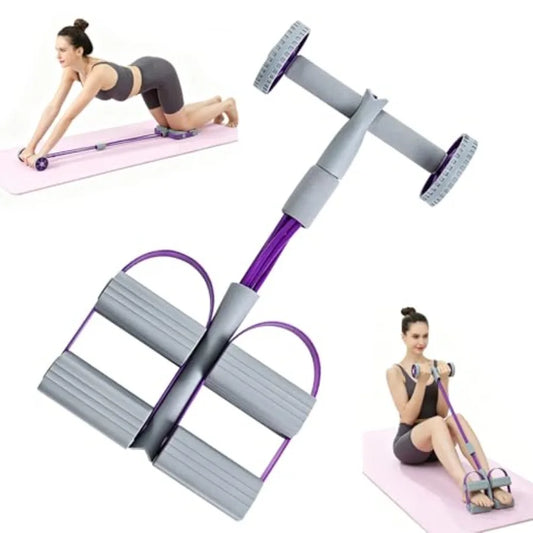 6‑Tube Pedal Bands with Ab Roller Trainer