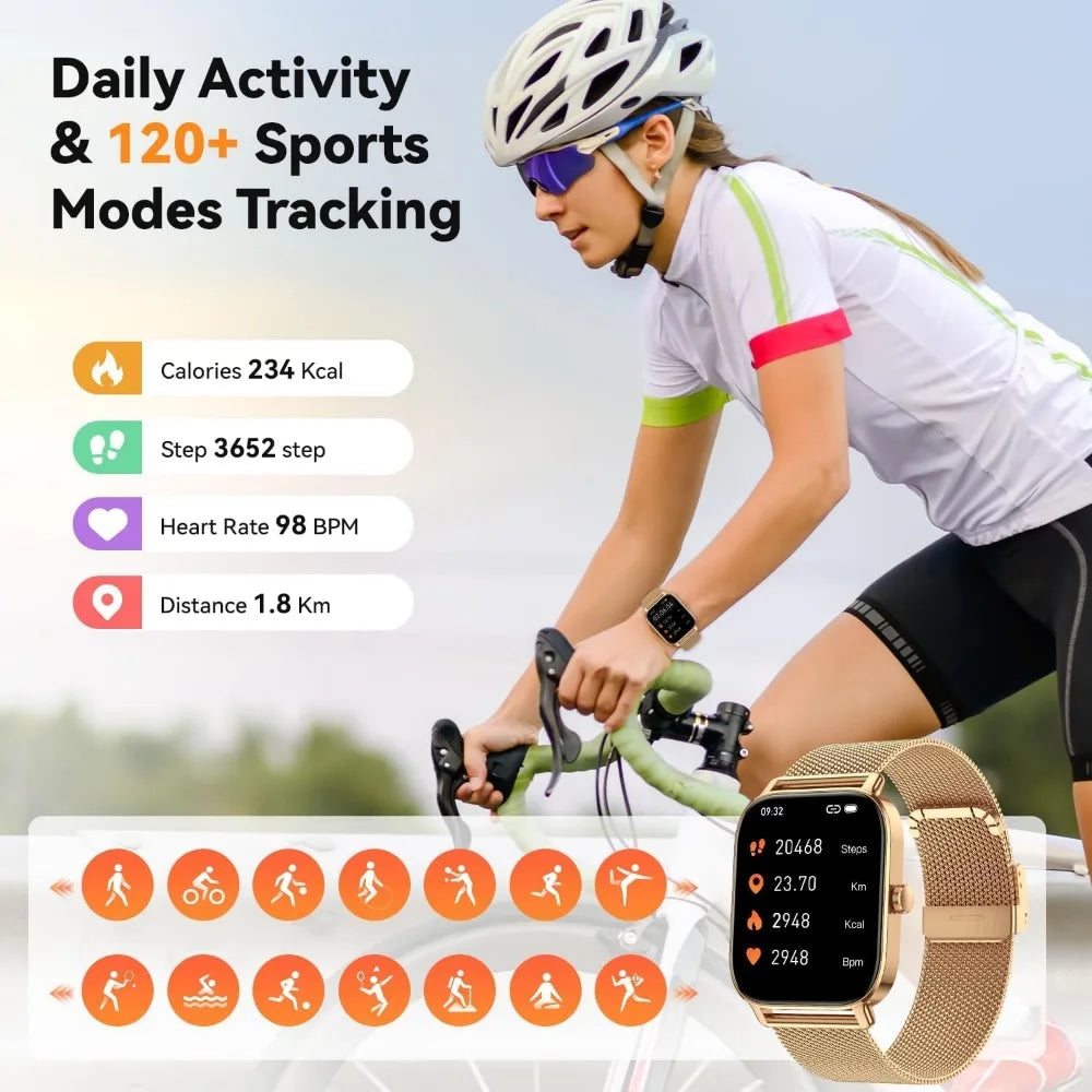 Women's Waterproof Bluetooth Fitness Smartwatch with Health Tracking