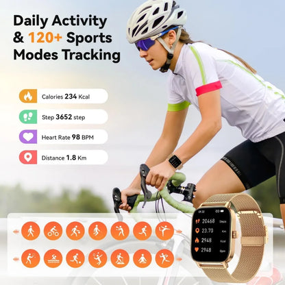 Women's Waterproof Bluetooth Fitness Smartwatch with Health Tracking