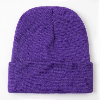 Solid Unisex Beanie Autumn Winter Wool Blends