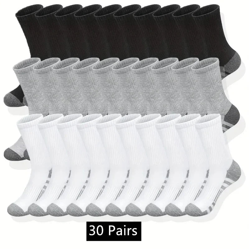10/20/30 Pairs Men Woman Classic Crew Socks