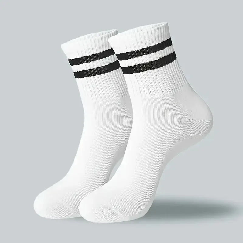 6/10/20 Pairs Men Women Striped Round Neck Socks