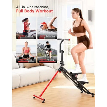 Adjustable Folding Stair Stepper with Ski Simulation