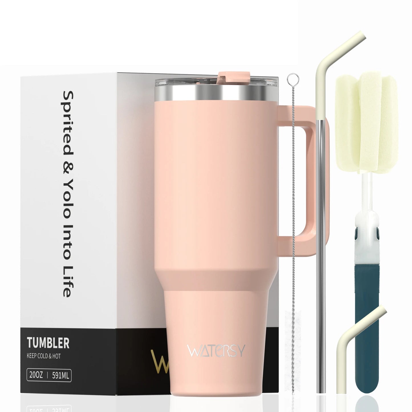 30/40oz Tumbler With Handle and Straw Stainless Steel Thermal
