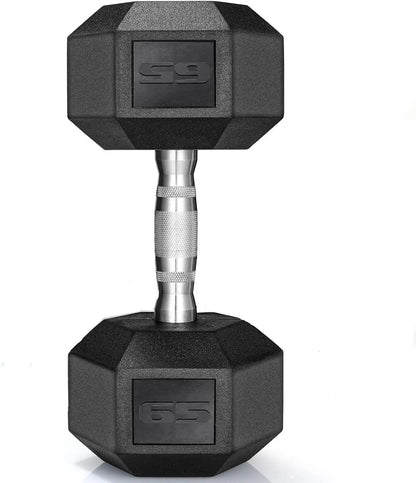 Rubber Hex Hand Dumbbell Weight Set 30-75LB