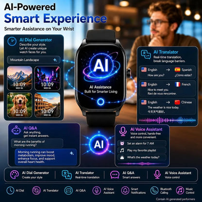 AI GPS Smartwatch: HD, Waterproof, Bluetooth Fitness Tracker