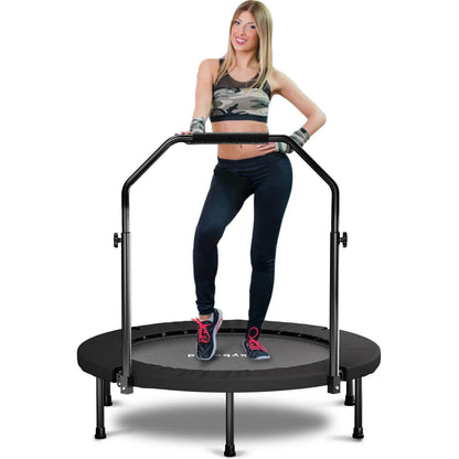 Foldable Adult Rebounder Trampoline with Handlebar