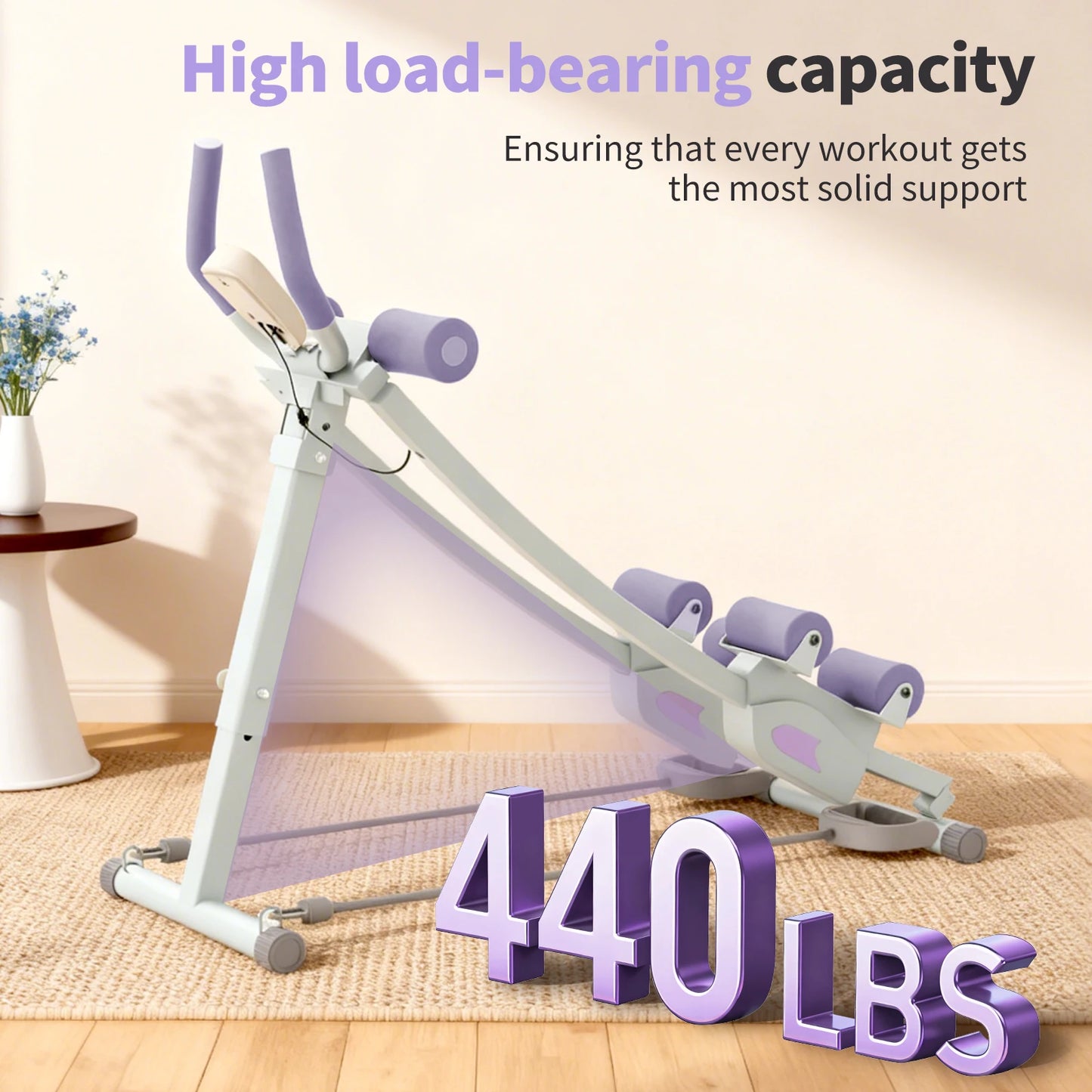 Abdominal Curling Machine Adjustable Dual Track Exercise