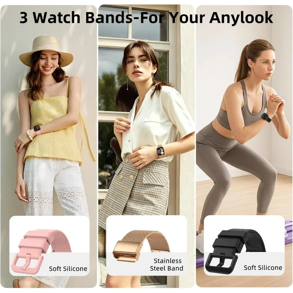 Women's Waterproof Bluetooth Fitness Smartwatch with Health Tracking