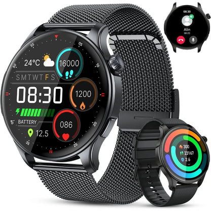 Waterproof fitness smartwatch with heart‑sleep tracking