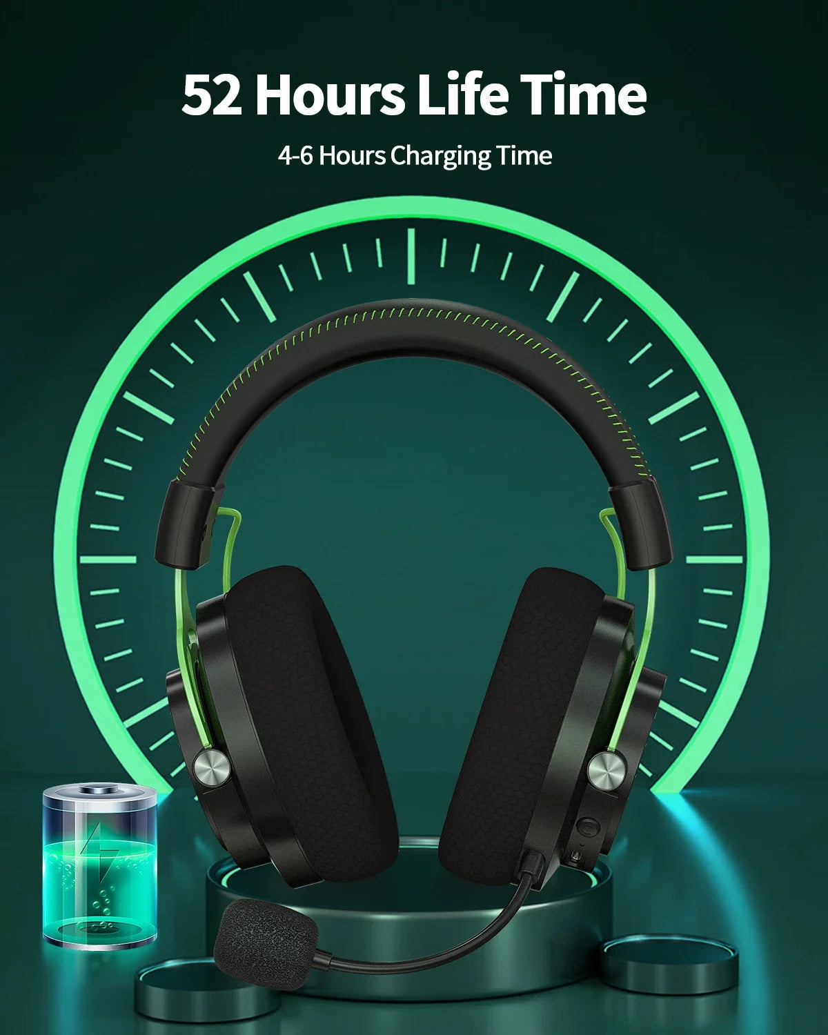 2.4GHz Dual Stereo Sound Wireless Bluetooth Gaming Headphone