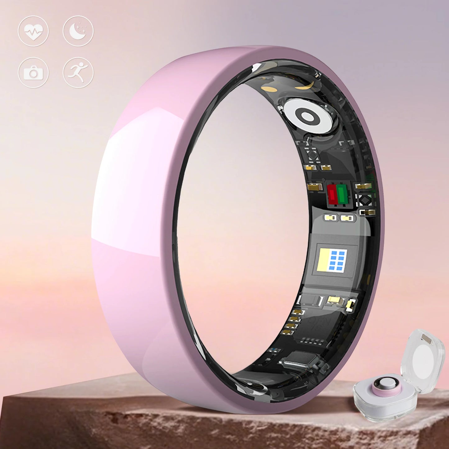 Fashion Ceramic Smart Ring with Health Tracking